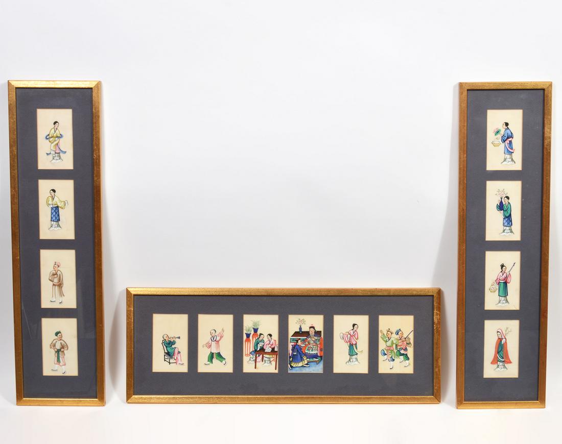 28 Small Chinese Export Pith Paintings (1 of 8)