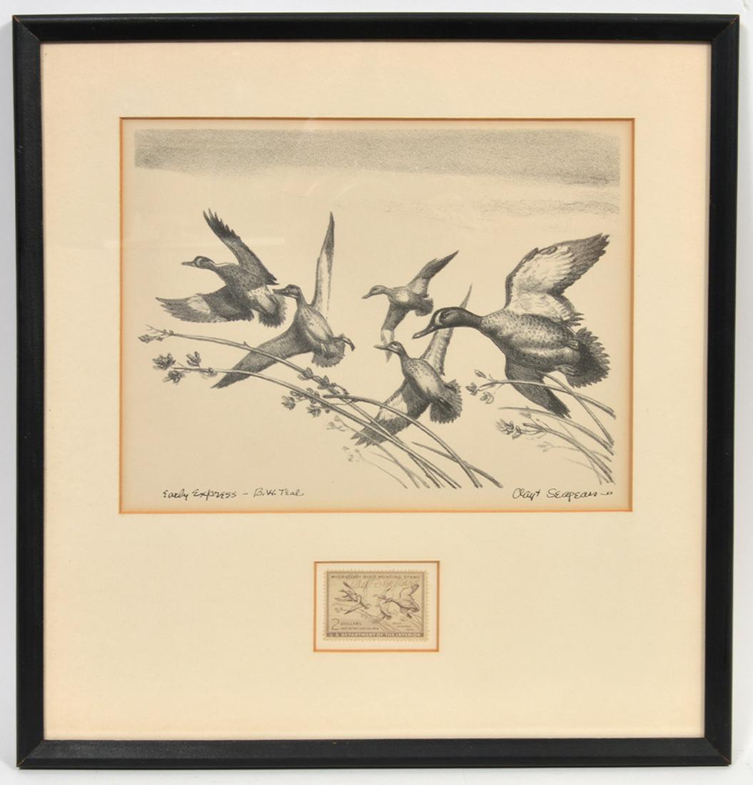 Clayton Seagears Signed Lithograph and Duck Stamp (1 of 6)