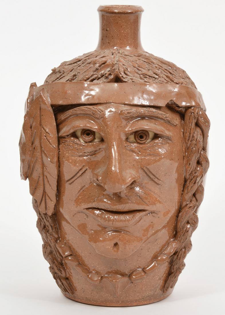 North Cole Pottery Brown Glazed Clay Indian Jug (1 of 7)