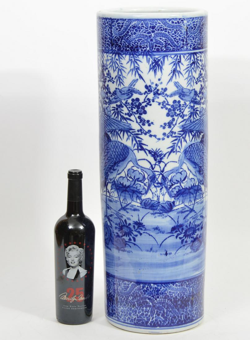 Large Japanese Blue Imari Porcelain Umbrella Stand (1 of 7)