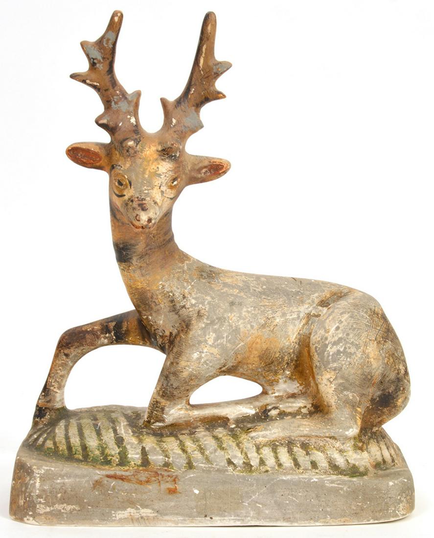 19th C. Chalk Ware Deer Figurine (1 of 5)
