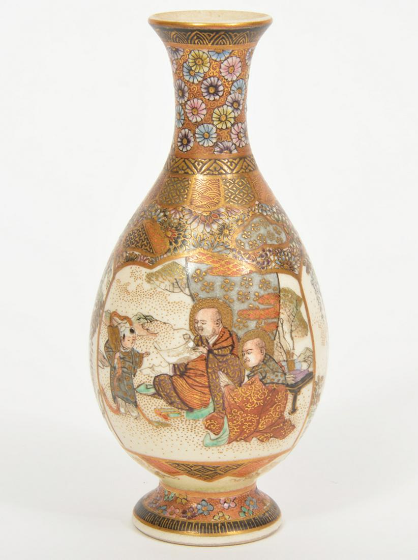 Japanese Satsuma Signed Pottery Vase (1 of 9)