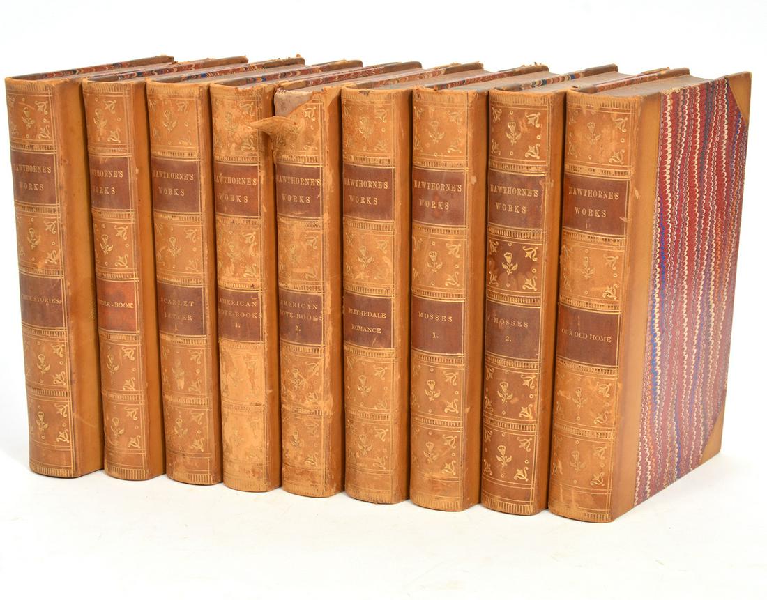 Hawthorne's Works' 9 Leather Bound Volumes (1 of 9)