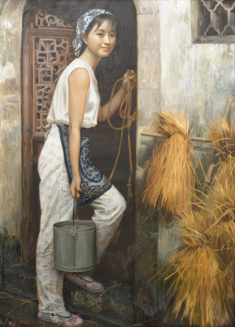 He Shao-Jiao 'Morning Sunrise' Oil Painting (1 of 9)