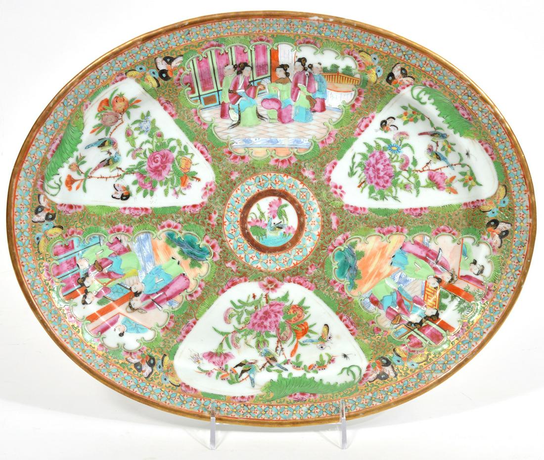 Chinese Rose Medallion Porcelain Platter (1 of 6)