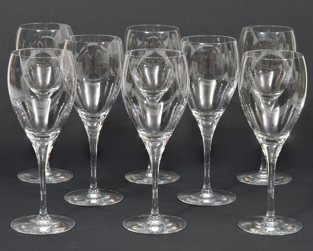 10 Christofle Albi Verre #2 Red Wine Glasses: 10 Christofle Albi Verre #2 red wine glasses,blown glass. 6 come in BOX, 4 loose. (8 are in the main photo but we are selling a set of 10!) 7.75"H x 2.58"W. Condition report: Good, no issues. Please e