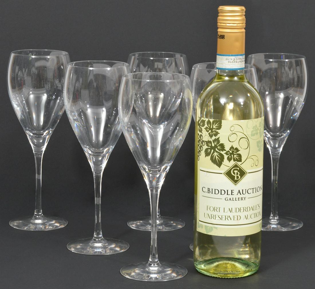 Set of 6 LARGE Christofle Wine Glasses: 6 Christofle Albi Verre large wine glasses. No Box. 8.5"H x 2.75"W. Condition report: Good, no issues. Please examine all photos closely. Contact C. Biddle Auction Gallery for more detailed informatio