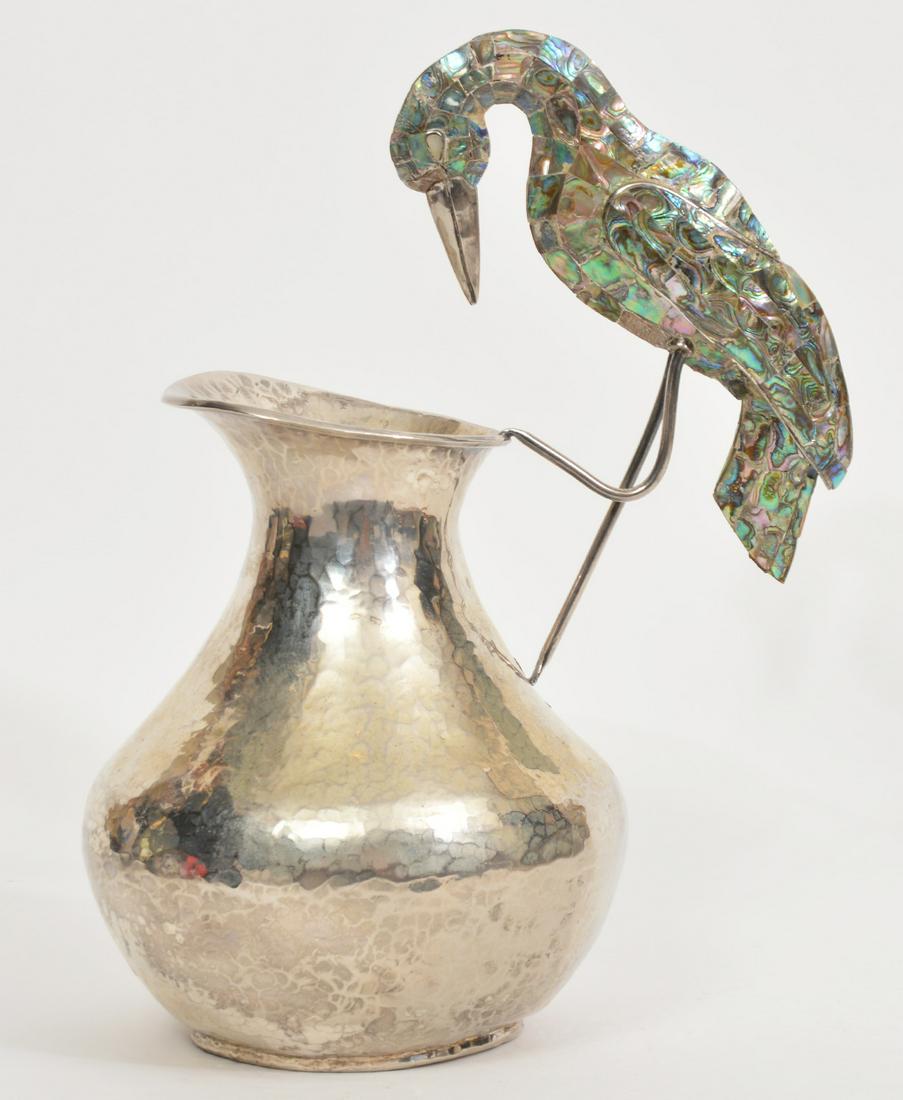 Style of Los Castillo Silver-Plated MOP Pitcher (1 of 8)