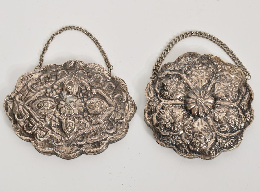 Pair of Silver Repousse Hanging Purse Mirrors (1 of 6)