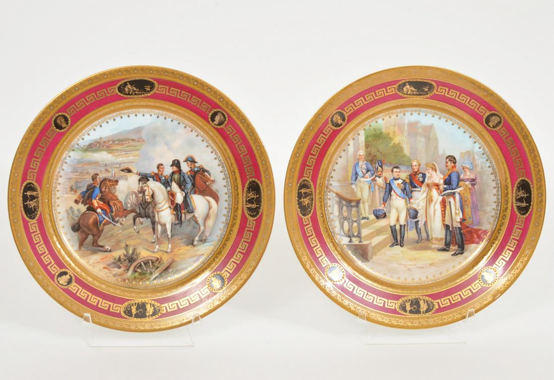 Pr. French Napoleon Plates w/ Historical Scenes (1 of 6)