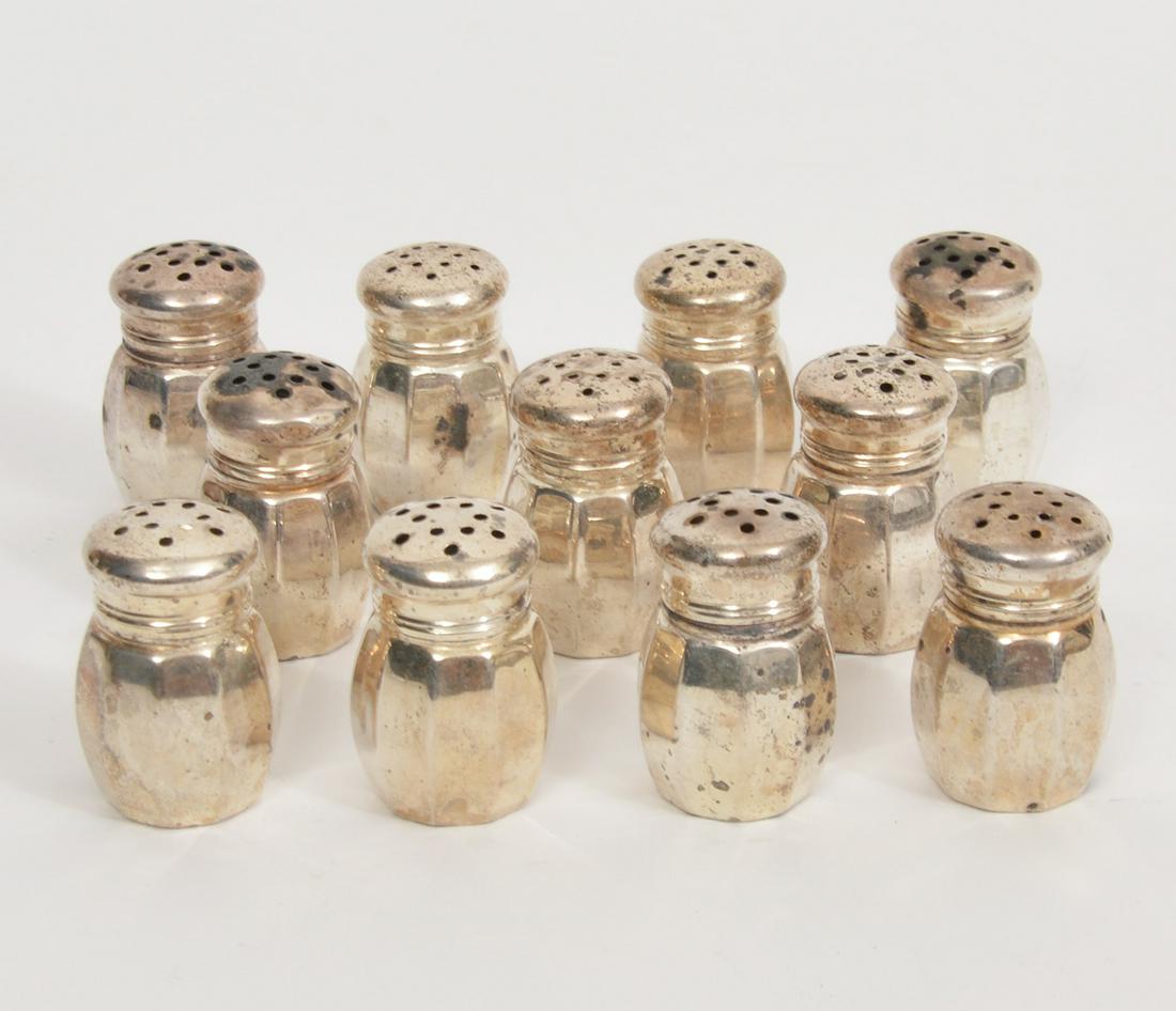 Set Of 11 Reed & Barton Sterling Salt Shakers