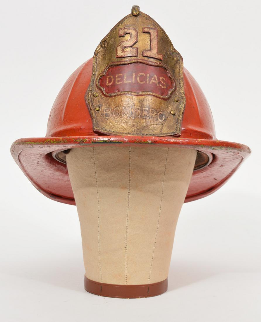 Cairns & Bro Red Leather Firefighter Helmet #21 (1 of 6)