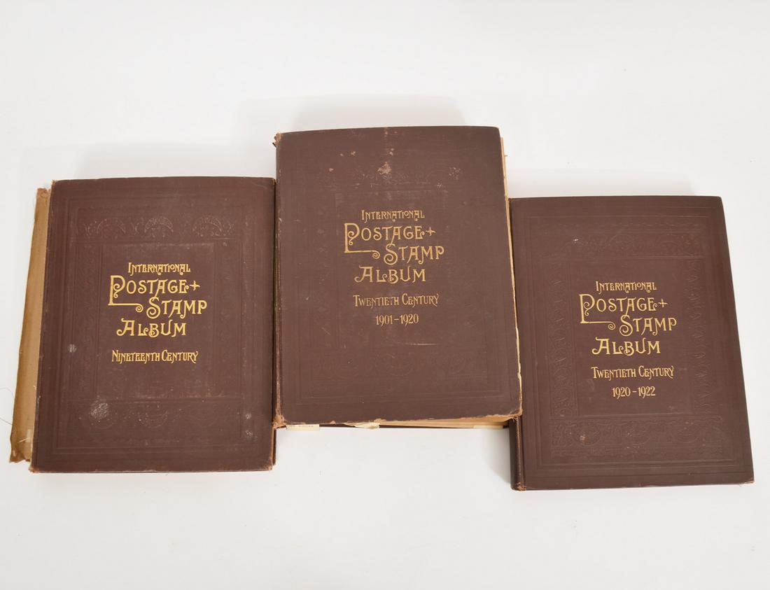 Set of 3 Int'l Postage Stamp Albums 1900-1922 (1 of 16)