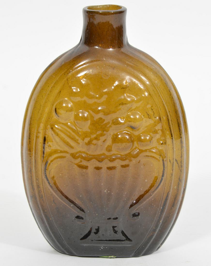 American Cornucopia Amber Glass Flask 5.5" (1 of 10)