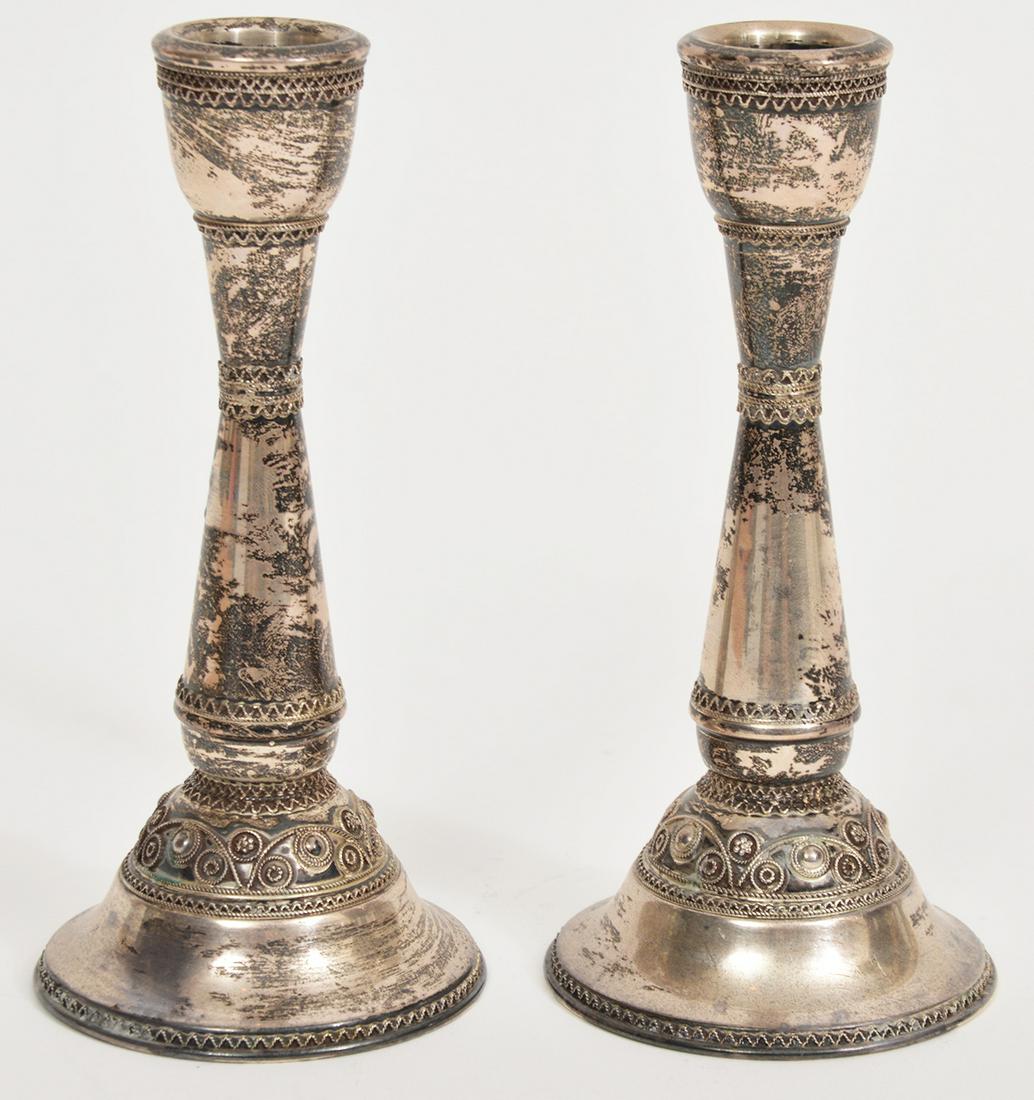 Israeli Zadok Sterling Silver Shabbat Candlesticks (1 of 6)