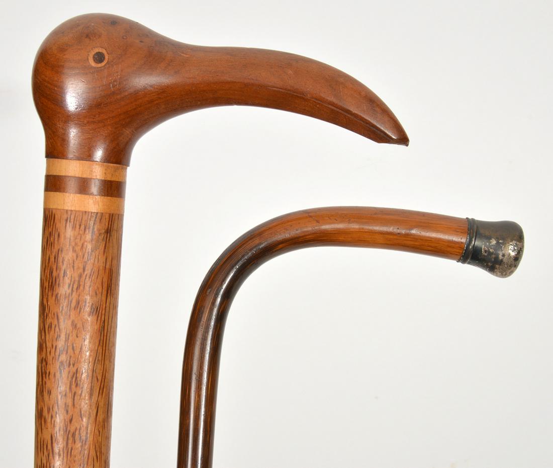 Two Carved Wood Walking Sticks (1 of 9)