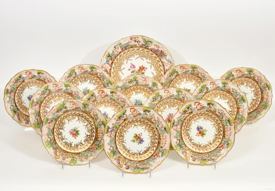 13 Pcs. Capodimonte 'Cherub' Porcelain (1 of 8)