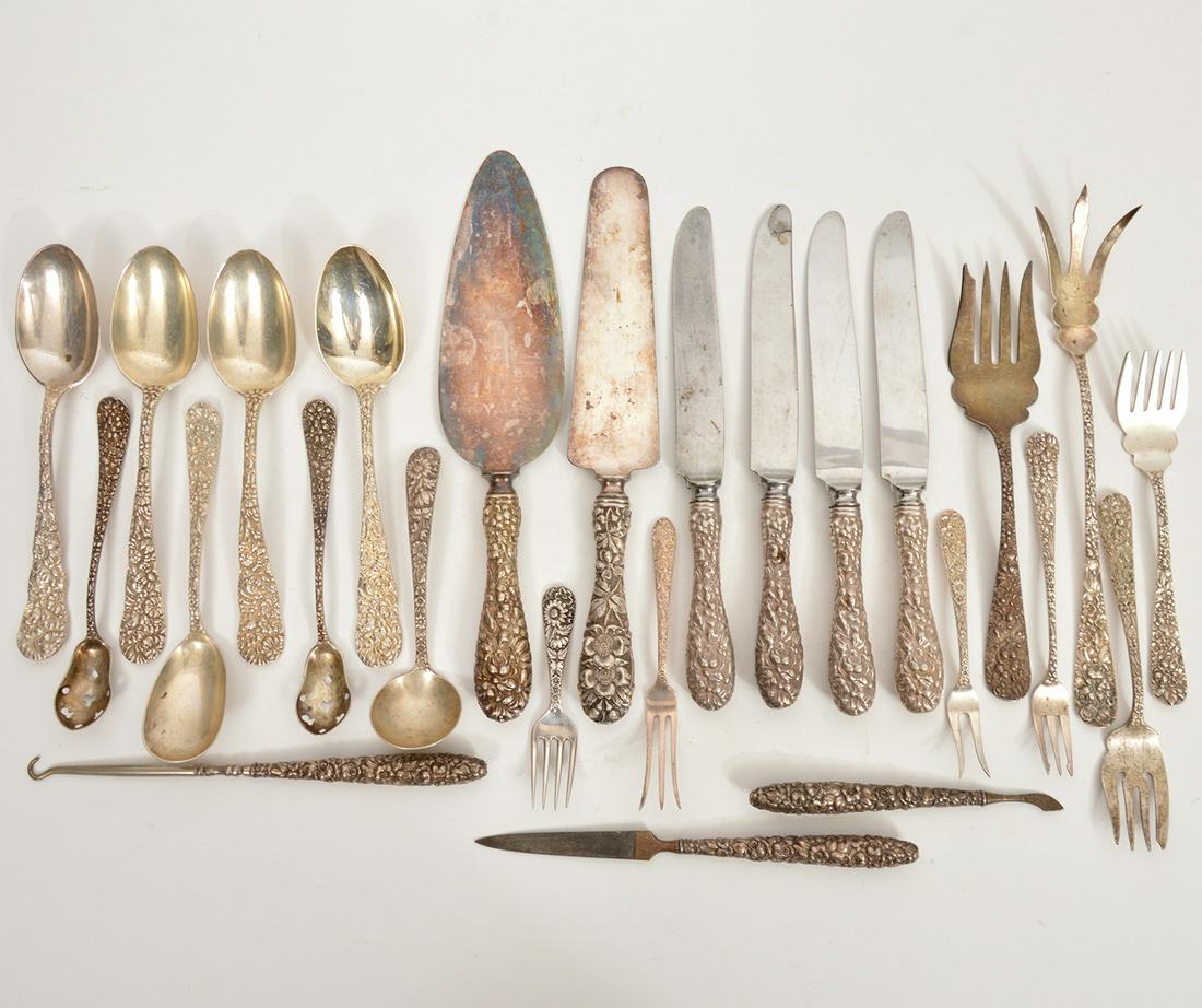 Lot of 25 Sterling Silver Steiff/Kirk Utensils (1 of 9)