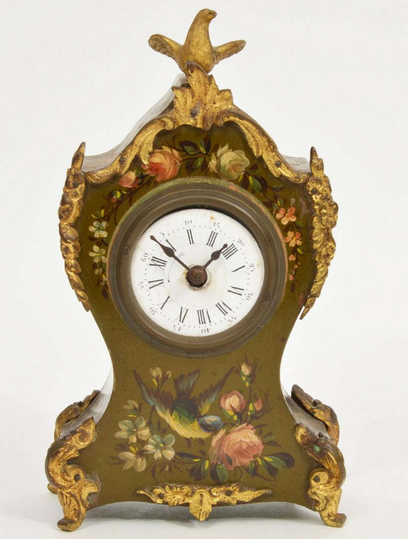 Albert Villon French Hand-Painted Desk Clock (1 of 7)