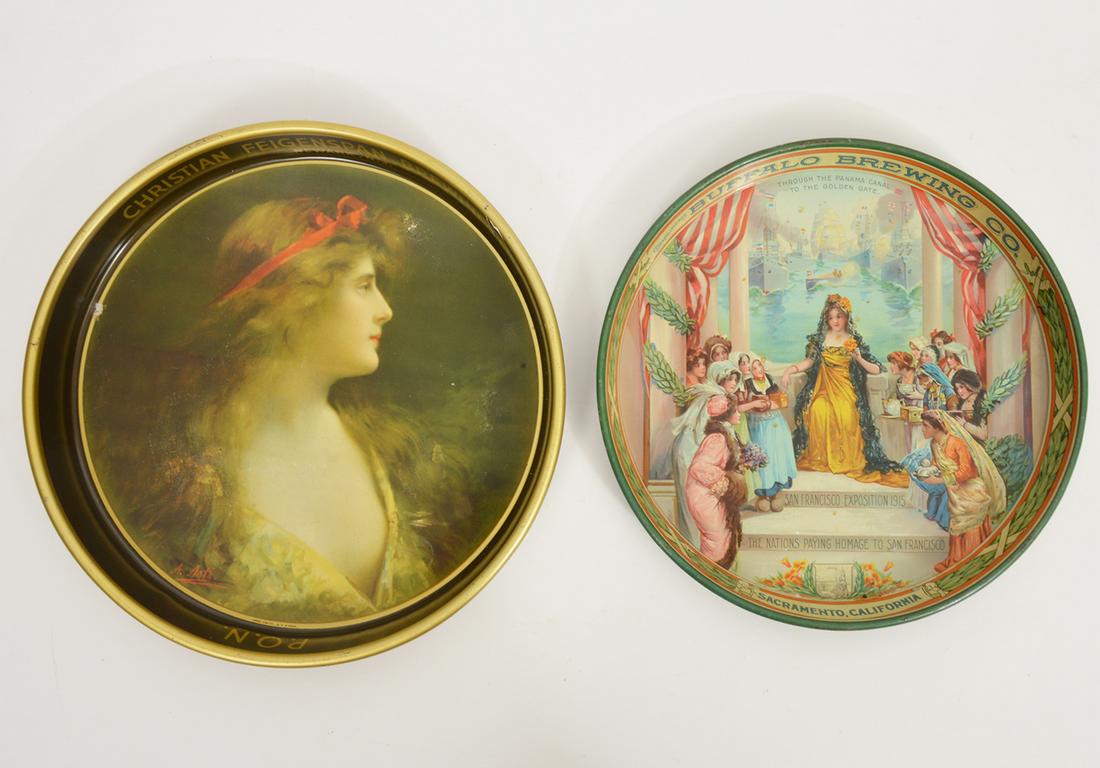 Two Early 20th C. Beer Advertising Tin Trays (1 of 12)