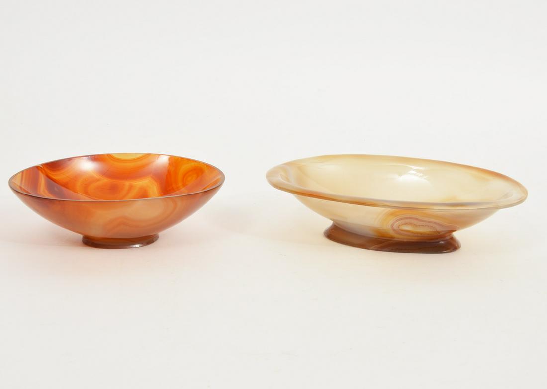 Pair of Hand-Carved Agate Oval Dishes (1 of 6)