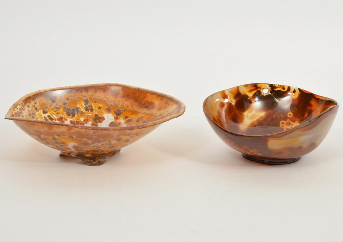 Pair of Hand-Carved Natural Agate Dishes (1 of 10)