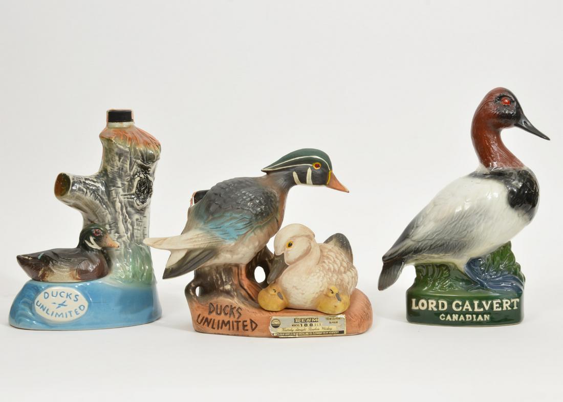 Three Porcelain Ducks Unlimited Whisky Bottles (1 of 18)
