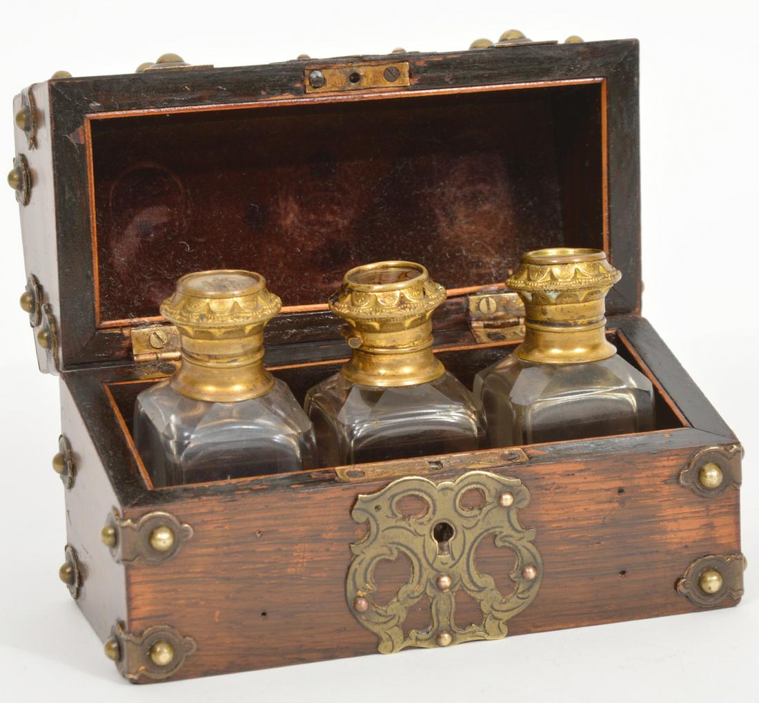 French Rosewood Casket & Perfume Bottles (1 of 8)