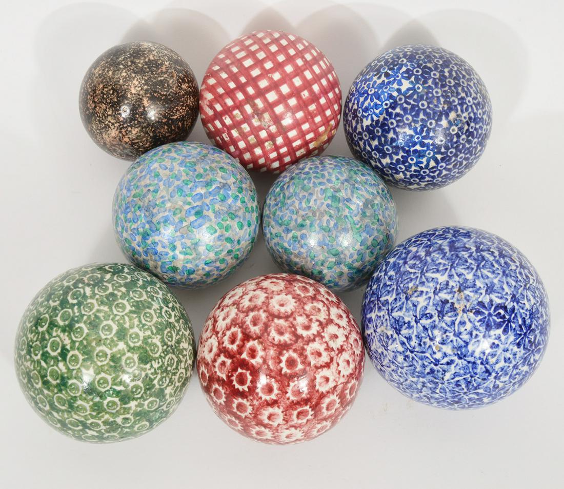 Set of 8 Scottish Porcelain Carpet Balls (1 of 3)