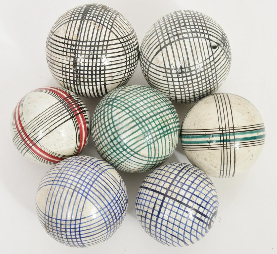 Set of 7 Scottish Porcelain Carpet Balls (1 of 3)
