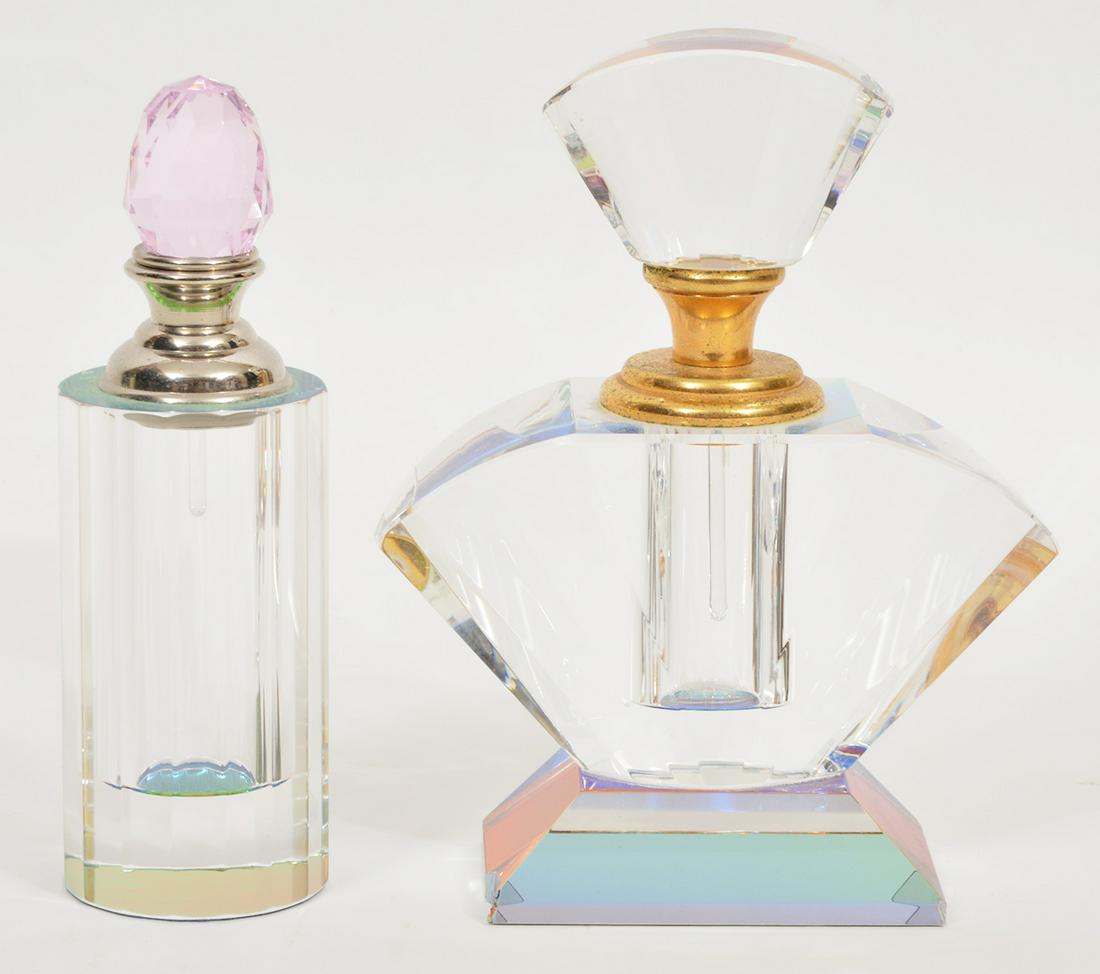 Two Deco-Style Iridescent Glass Perfume Bottles (1 of 9)