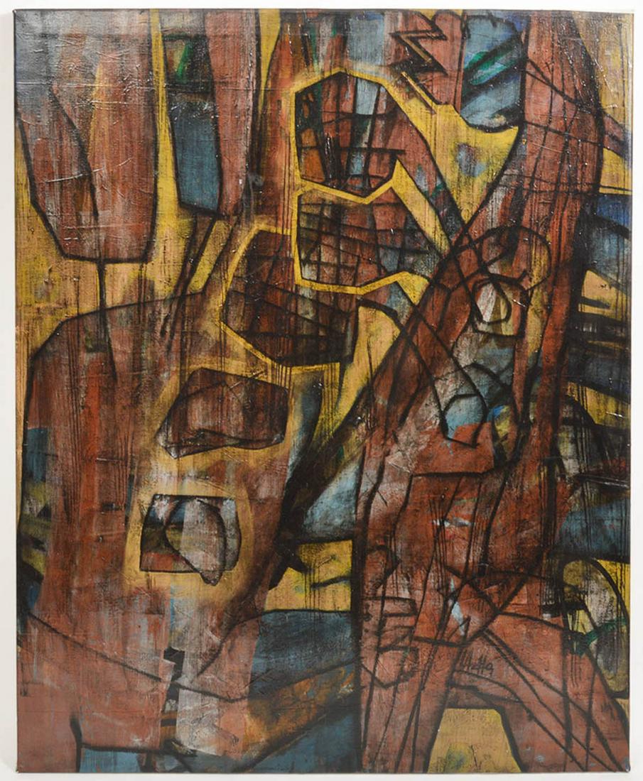 Mid Century Cubist Painting Lazaro Martinez 1967 (1 of 7)