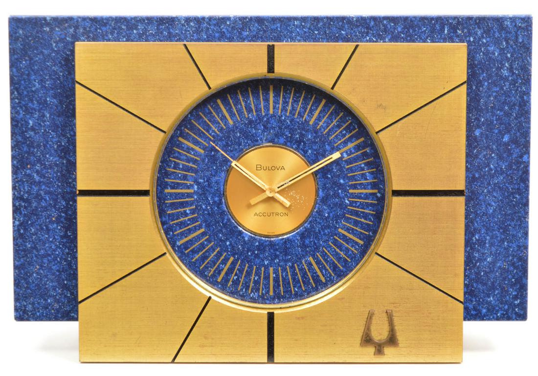 Bulova Accutron Lapis Bronze Desk Clock (1 of 6)