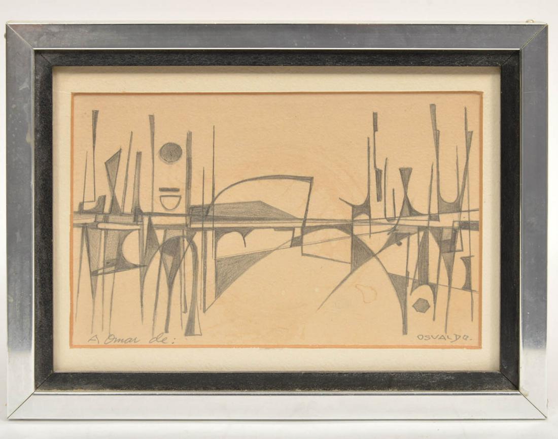 Osvaldo 'A Omar De' Abstract Pencil on Paper (1 of 5)