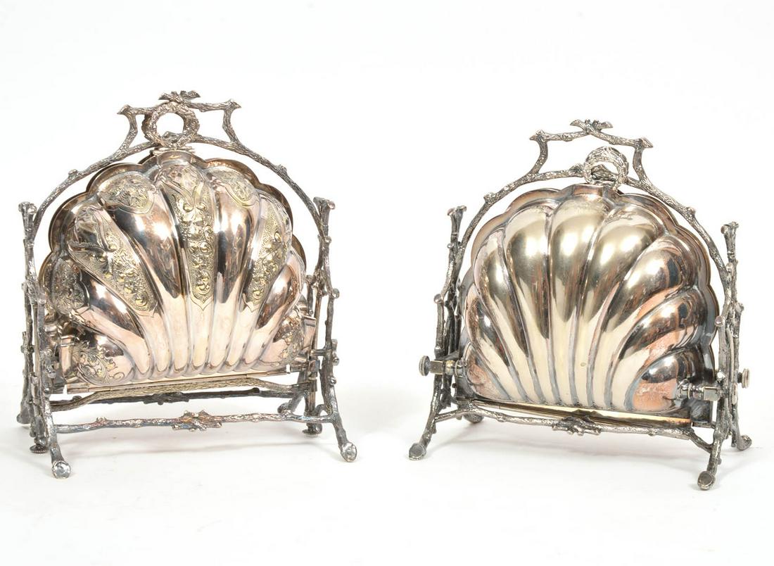 Pr. Mappin & Webb Silver-Plate Clam Shell Boxes (1 of 11)