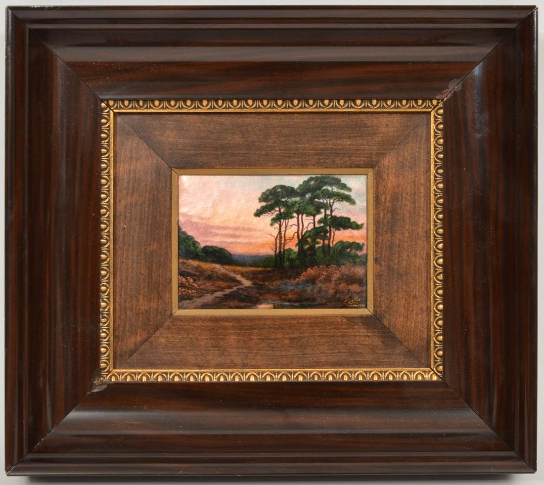 Limoges Enamel on Copper Signed Landscape (1 of 4)