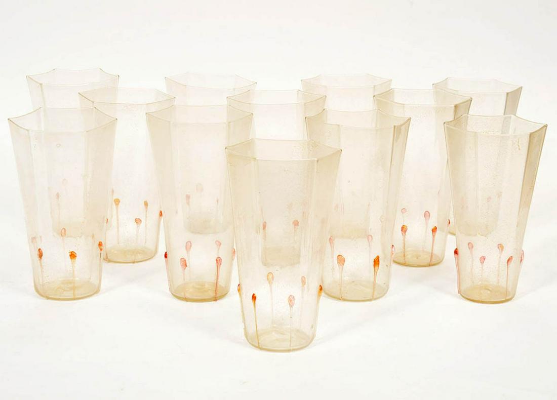 Set of 12 Murano Hexagonal Drinking Glasses (1 of 6)