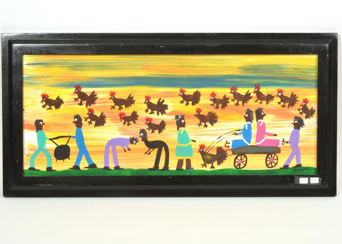 Juanita Leonard 'Folk Art of Chickens' Painting (1 of 6)