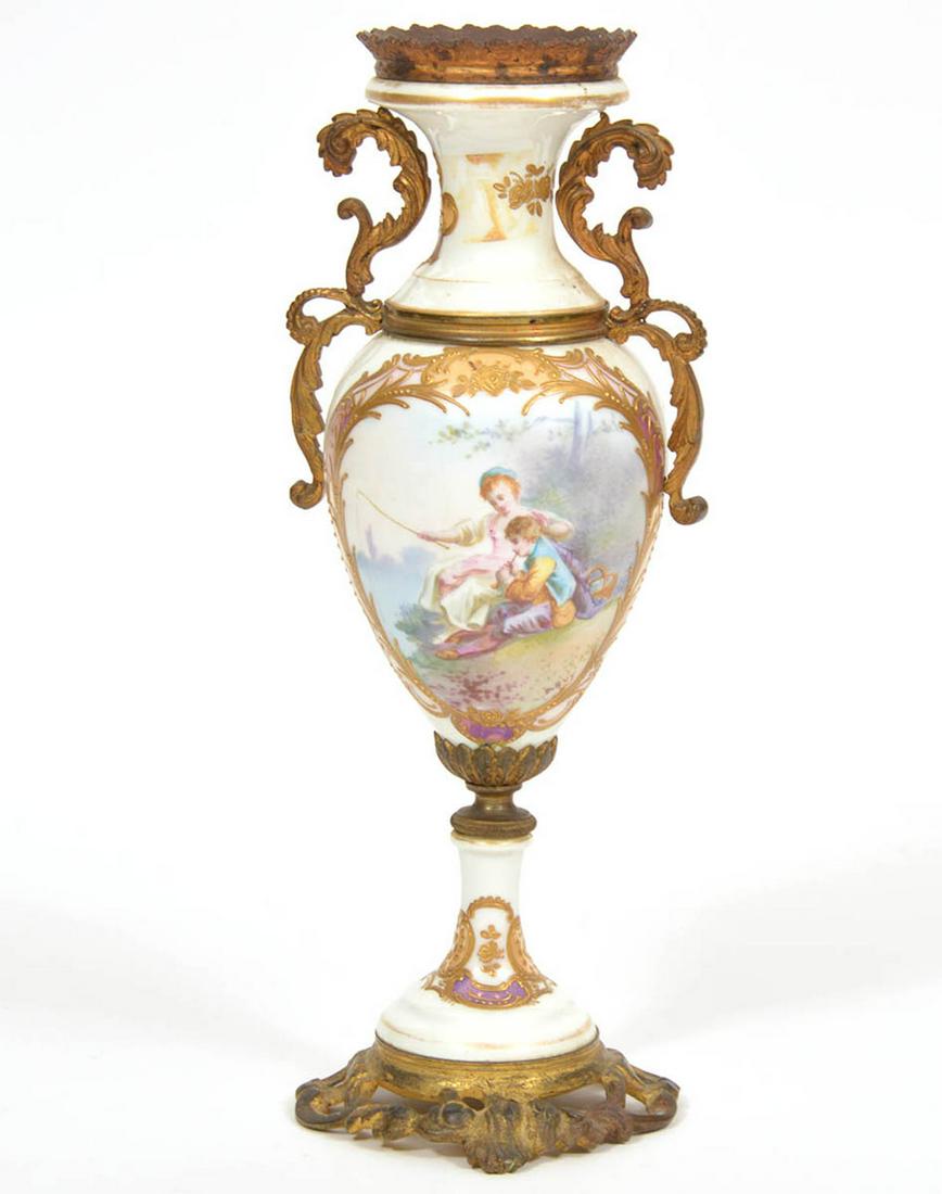 French Sevres-Style Porcelain Garniture Urn (1 of 12)