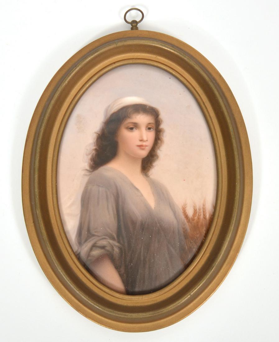 KPM Porcelain Portrait of Maiden Oval Plaque (1 of 3)