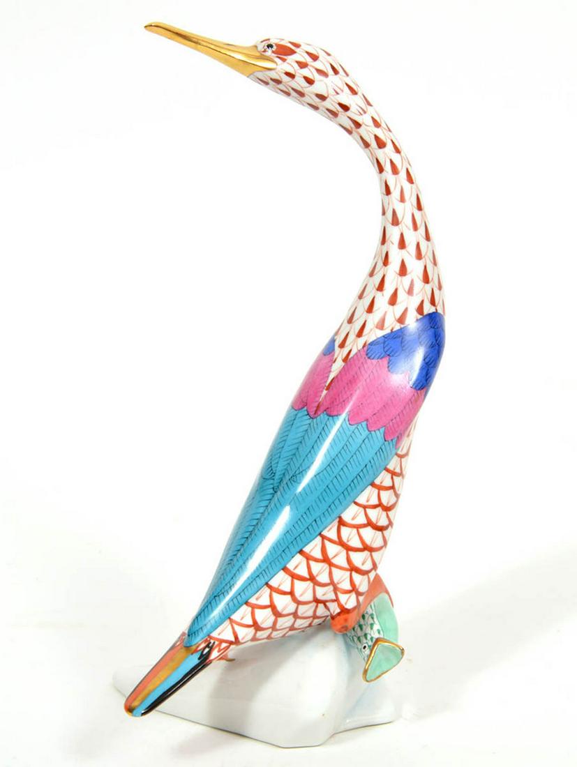 Herend Kingfisher Rust Fishnet Porcelain Figure (1 of 7)