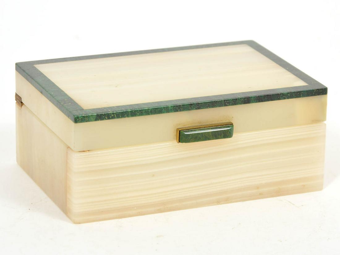 English Deco Onyx & Malachite Hinged Box (1 of 10)