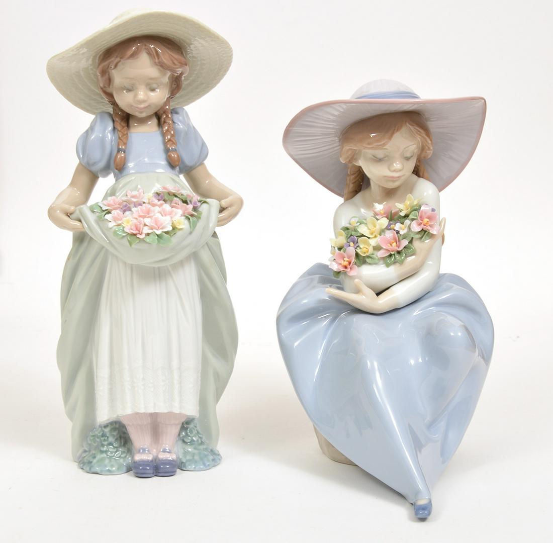 2 Lladro Porcelain Figurines of Girls with Flowers (1 of 8)