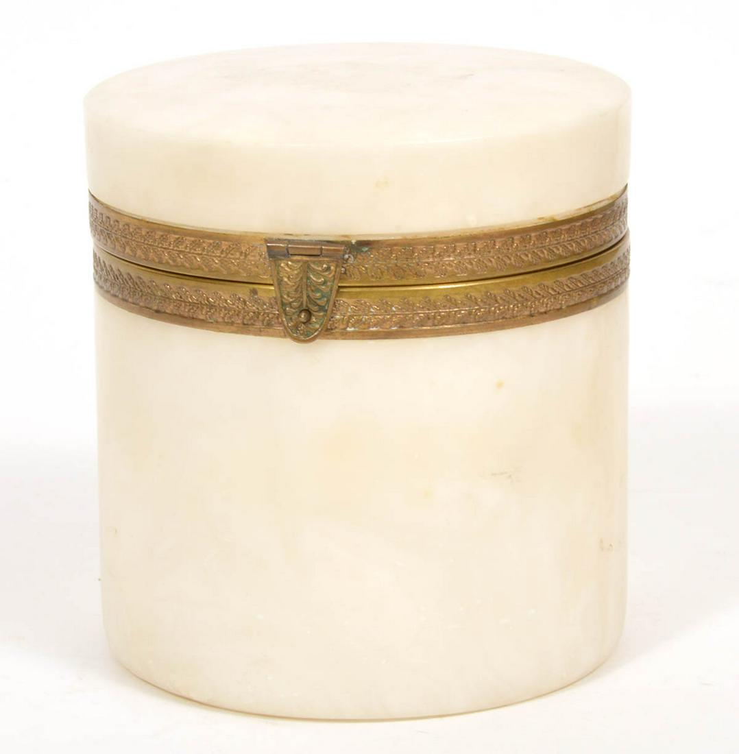 Italian Marble Round Hinged Trinket Box (1 of 7)