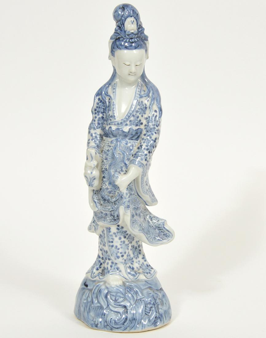 Chinese Blue & White Porcelain Guanyin Figure (1 of 6)