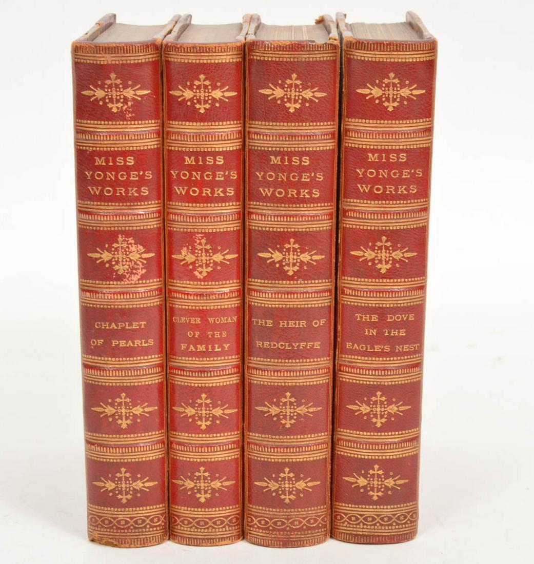 4 Leatherbound Books 'Miss Yonge's Works' 1879 (1 of 11)