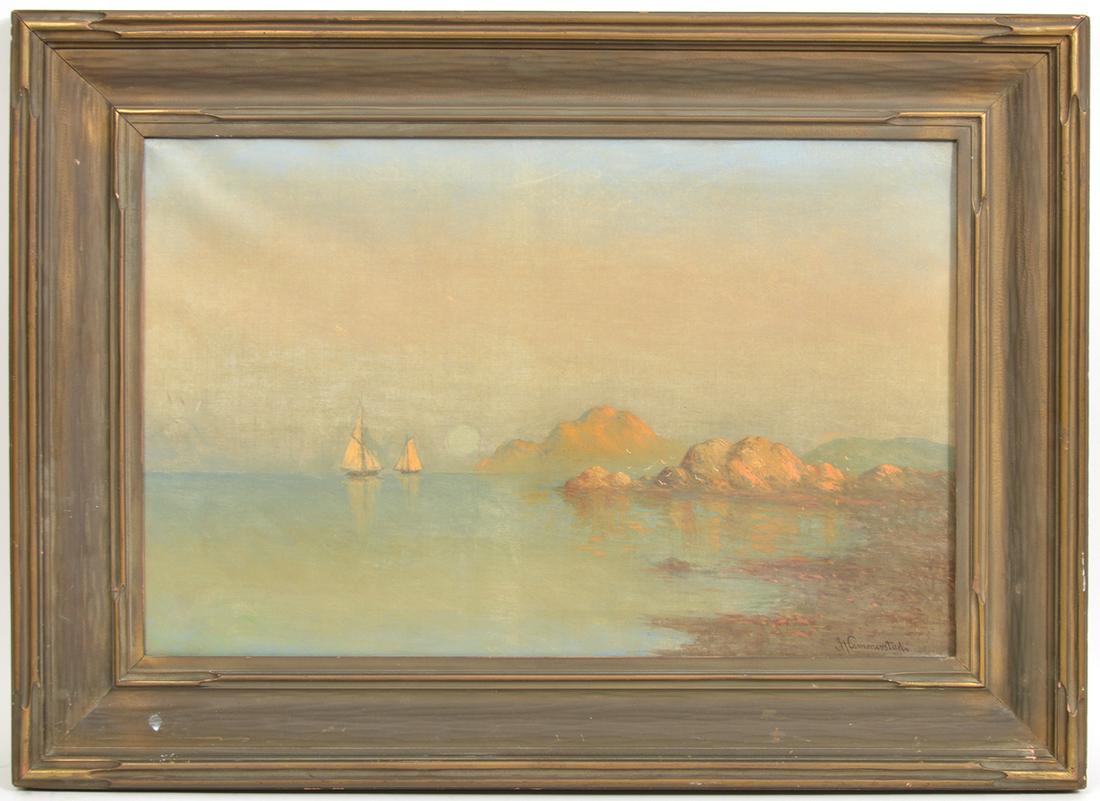 Seascape With Boats & Rocks by John Hammerstad (1 of 8)