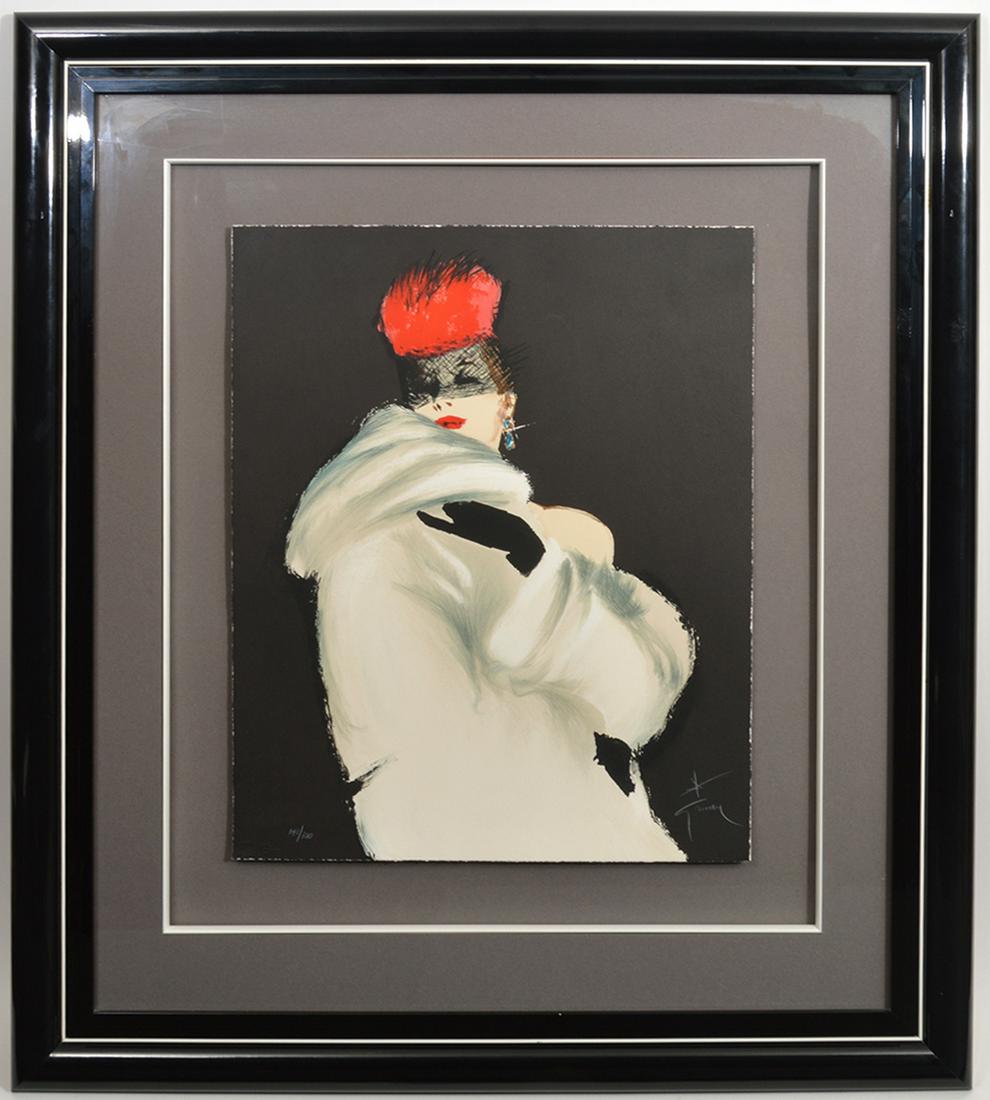 Rene Gruau Lithograph 'Lady in White' (1 of 6)