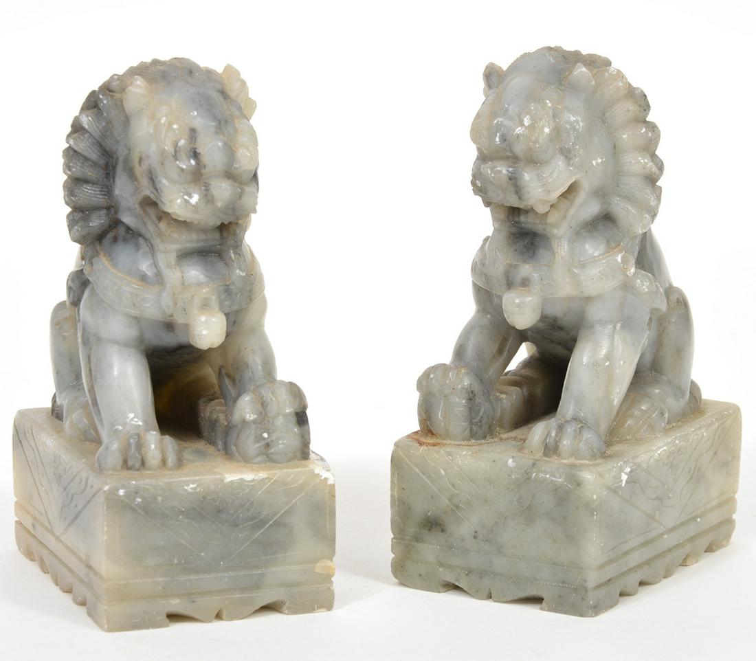 Pr. Chinese Hardstone Foo Dog Figures (1 of 8)