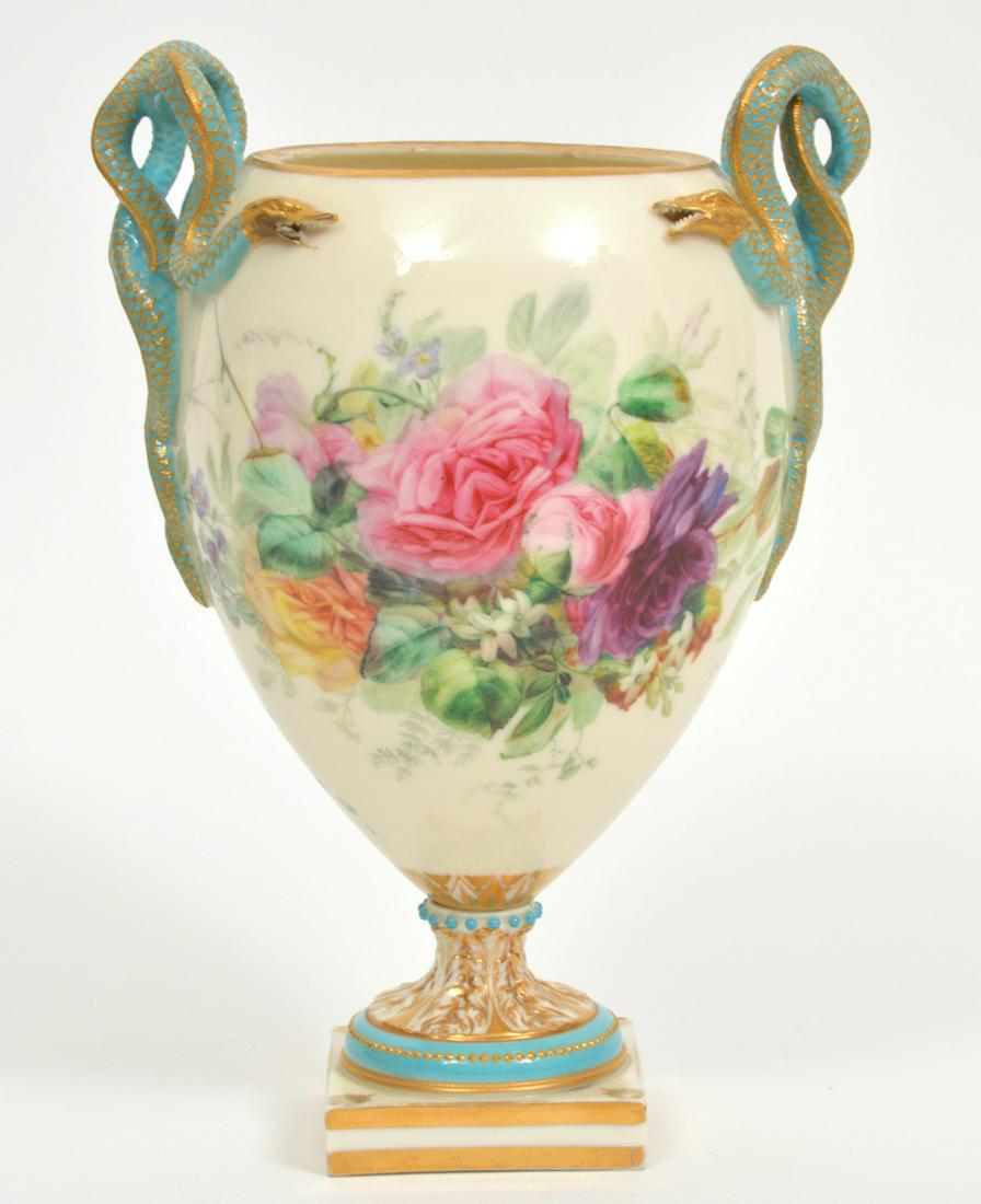 Royal Worcester Kerr & Binns Serpent Handled Urn (1 of 13)